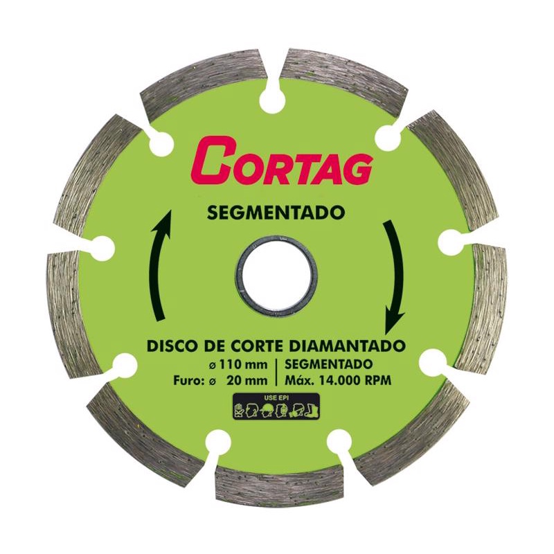 Disco Corte Para Serra Mármore Diamantado Segmentado 110x20mm Cortag Profissional em Oferta na Shopee