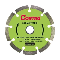 Disco Corte Para Serra Mármore Diamantado Segmentado 110x20mm Cortag Profissional