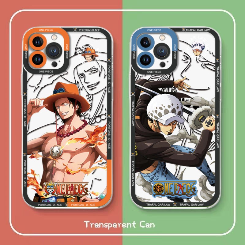 Moda Desenho Animado One Piece Capa Para Redmi 9 10 9A 9C K40 Note 8 7 11 10 Pro 10S 11S Transparente Flexível Tpu Anti-Queda Protetor De Câmera Traseira Cobertura Completa