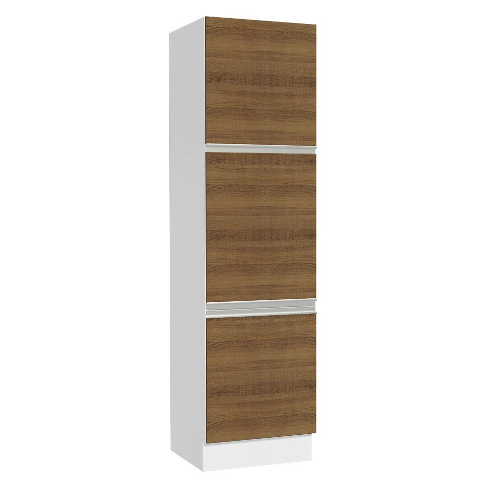 Paneleiro Armário de Cozinha 60 cm 3 Portas Branco/Rustic Glamy Madesa