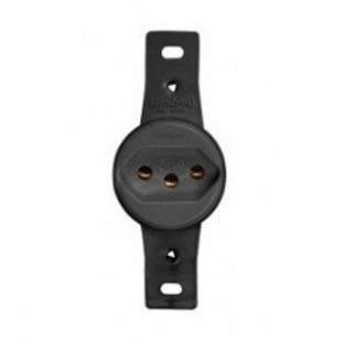 TOMADA 2P+T 20A REDONDA HASTE LONGA PRETA PADRAO BRASIL BLUX