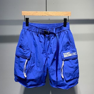 Shorts Masculinos De Verão Estampa De Costura Combina Com Tudo Largo Amarrar Calça Casual De Secagem Rápida Moda Homens