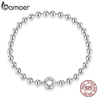 Bamoer 925 Silver Beads Pulseira De Contas De Prata Jóias De Moda Para Meninas BSB081