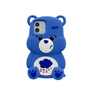 Capa De Silicone Flexível Antiqueda Para iPhone 14 11 12 13 Pro Max 3D Xs Xr 8 7 Plus SE 2020 Urso Arco-Íris Anti-Queda