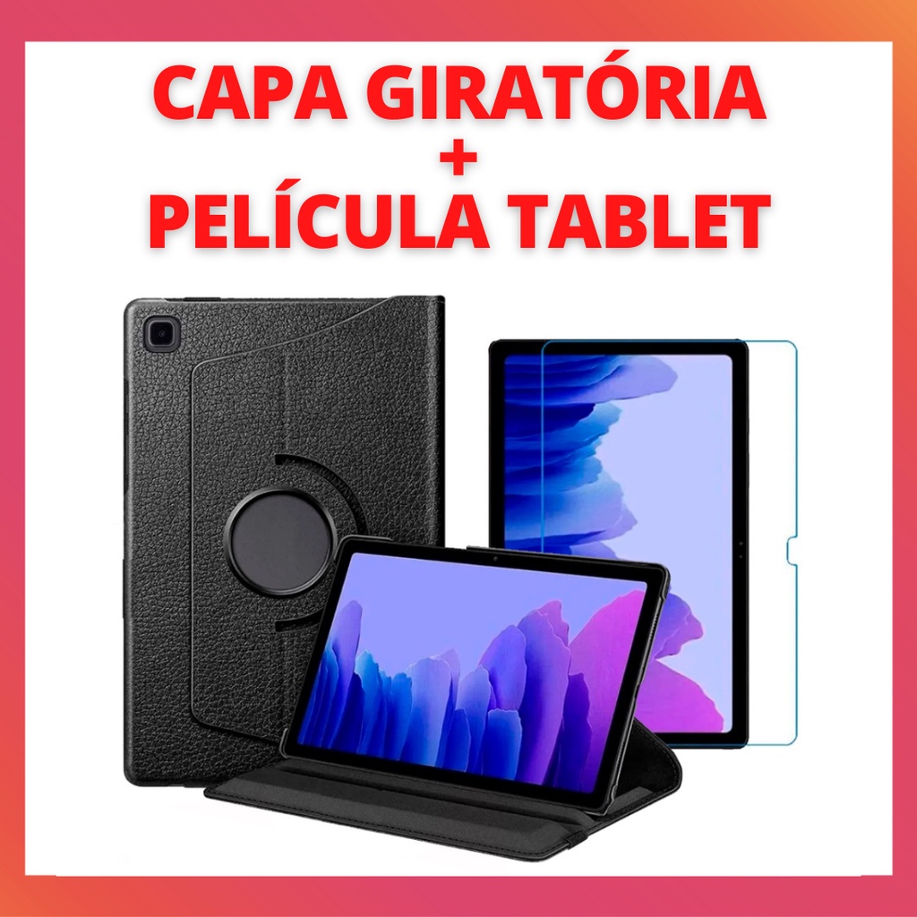 Kit Capa Giratoria + Película Tablet Samsung Galaxy Tab A7 Lite T220/T225 - 8.7 Polegadas