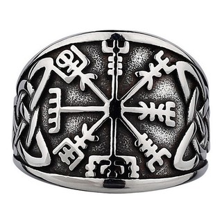 Anel Viking Bússola Masculino Aço Inox Vegvisir Alta Resistencia