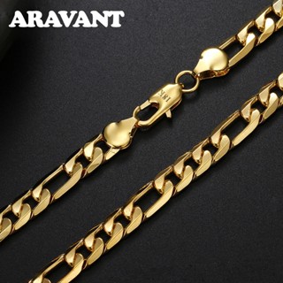 Aravant 925 Prata 18K Ouro 8mm Correntes De Colares Para Homens Jóias De Moda Feminina