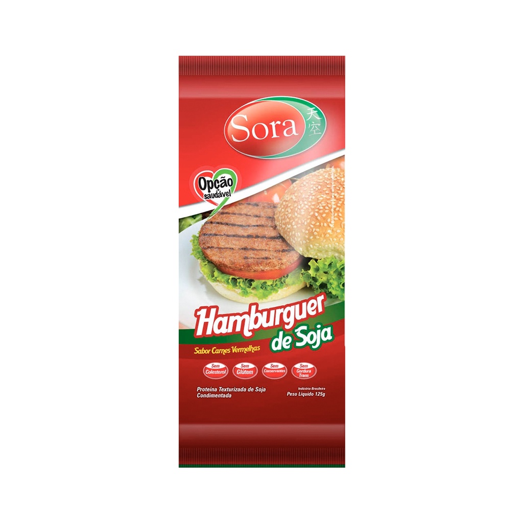 Hamburguer de Soja Carne Vermelha 110g - Sora em Oferta na Shopee