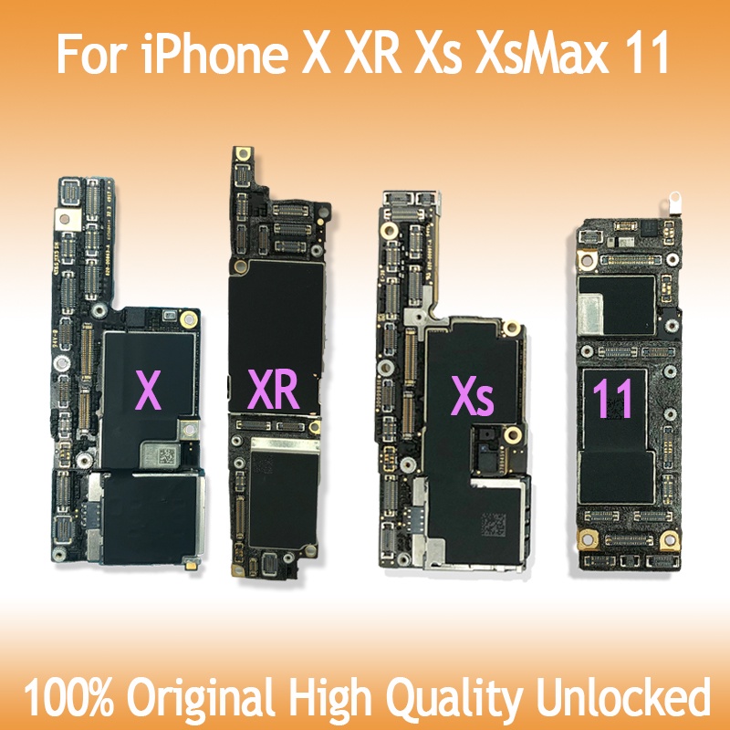 Para iphone X XS XR Max 11 Placa-Mãe 64G/128G/256G 100 % Original Quadro Lógico Com/Sem Identificação Facial Desbloqueado Grátis iCloud