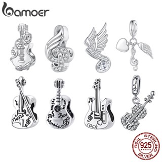 Bamoer 925 Pingente De Prata Nota Musical Miçanga Moda Acessórios Para Presentes