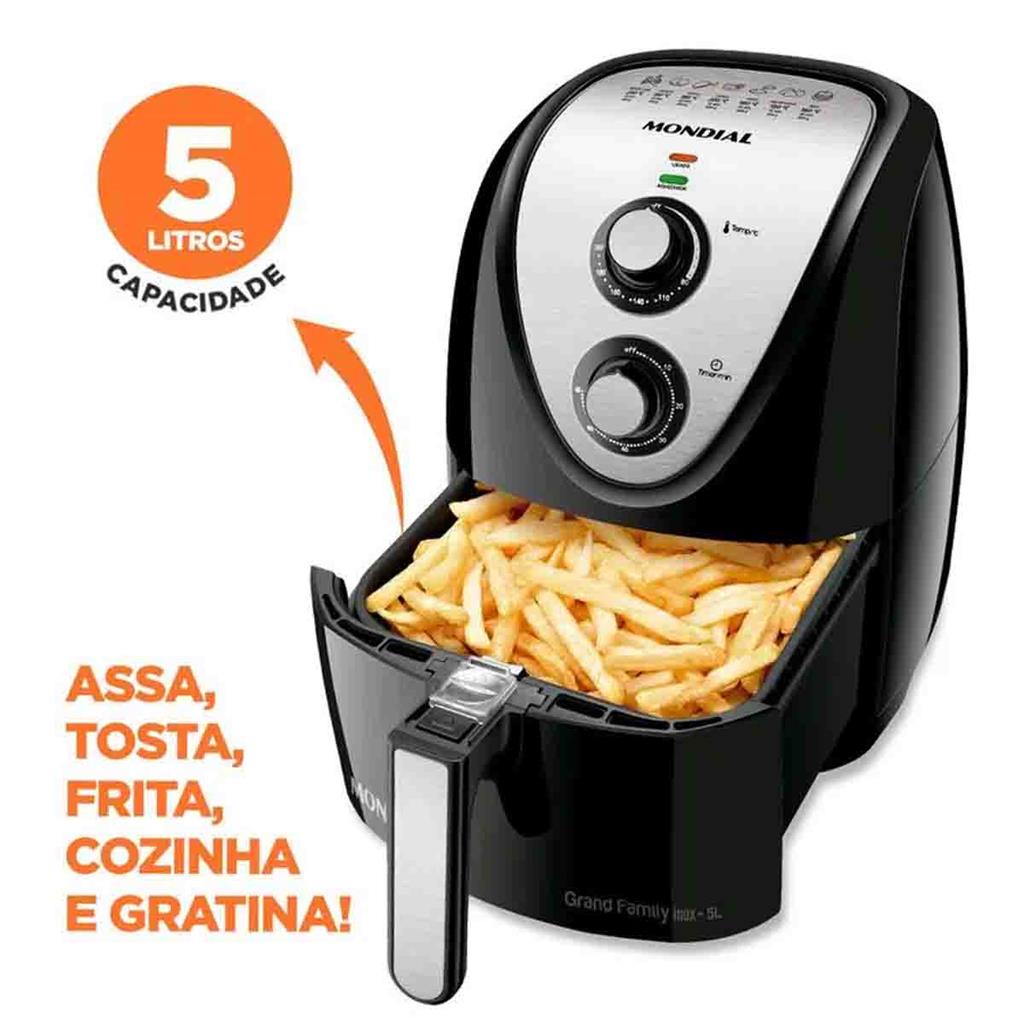 Fritadeira Sem Óleo Air Fryer Af-30-i Preta 220v 3,5l Mondial - Miniatura 6