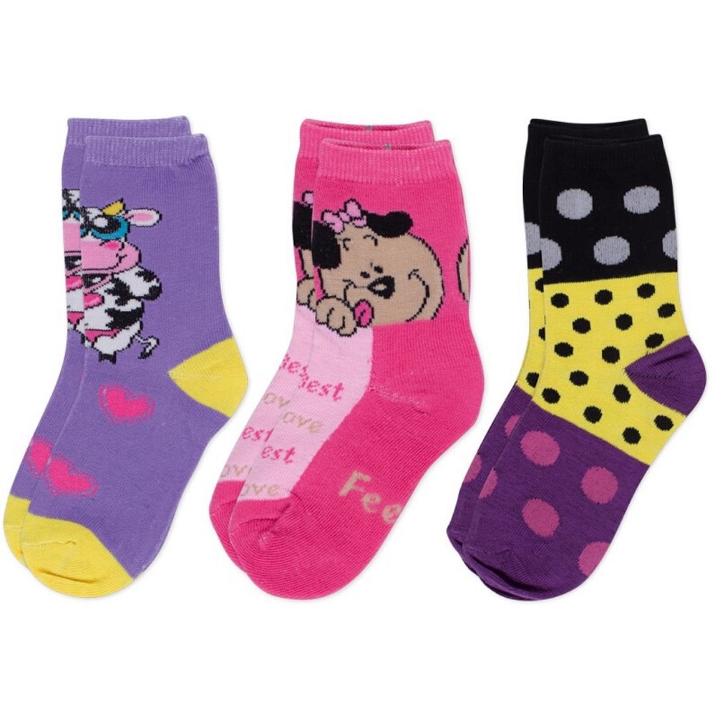 Kit c/ 6 Meia Infantil Menina Com Desenhos Bruna Lian em Oferta na Shopee
