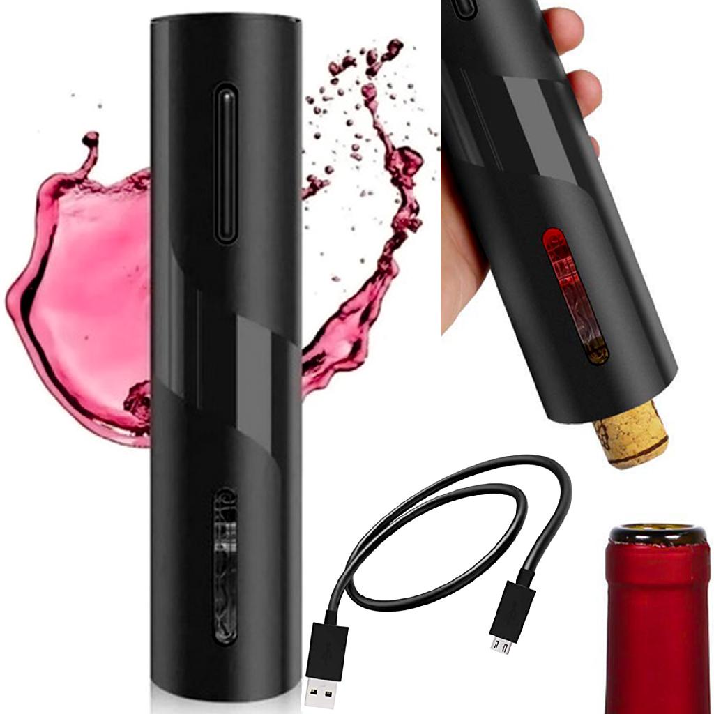 Abridor Cortador Vinho Elétrico Saca Rolha Profissional Recarregável Via Usb