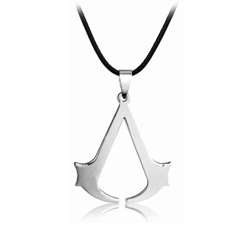 Colar Personalizado Assassins Creed Série De Videogame Jogos Eletrônicos Pingente Criativo De Metal Corrente De Borracha Bijuteria Decorativa Presente Geek Cosplay Produtos Nerd