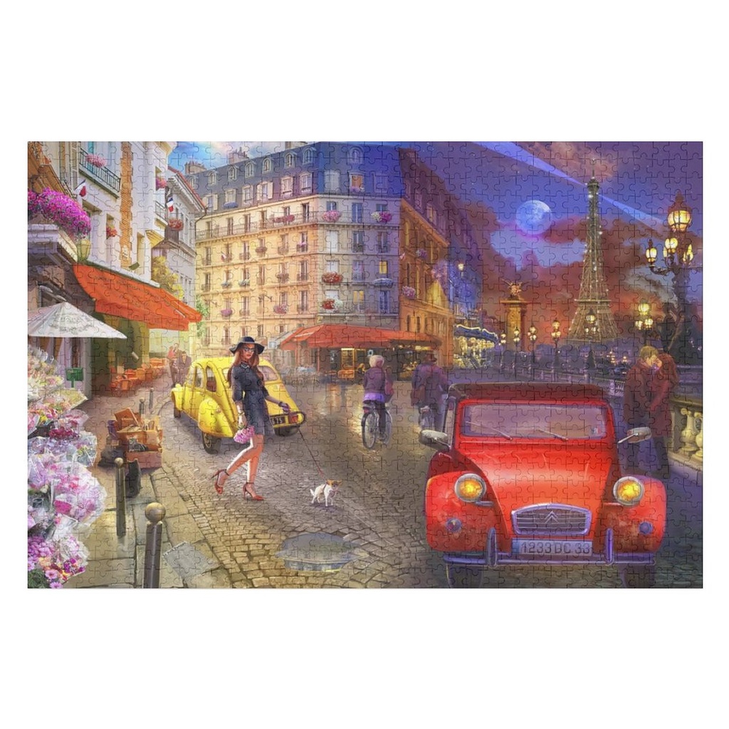 Um Passeio Em Paris Quebra-Cabeça De 300 Peças 500 Impressão Cores Descompressão 1000 De Madeira E Lazer Brinquedo DIY P