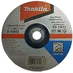 Disco de Corte e Desbaste Abrasivo para Metal Makita D-19853-5 180mm 7” para Esmerilhadeira