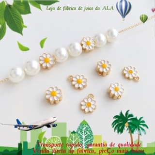 💖Joias DIY acessórios💖Preservação De Cor 14K Pingente De Óleo Banhado A Ouro Margarida Pulseira DIY Colar Acessórios Espaçador Jóias Artesanais Materiais[Contas/Pendente/Colar Pulseira Brincos]