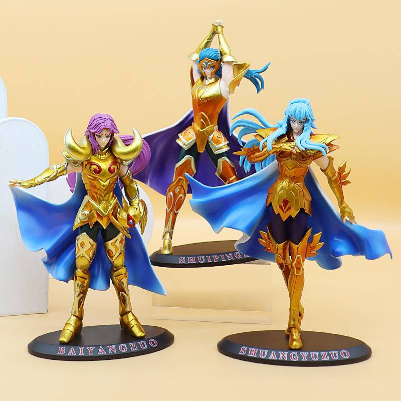 20cm Cavaleiros do Zodíaco/ Saint Seiya - Bonecos Petit Chara (Saga, Shaka, Mu, Camus, Aiolia Seiya, Shiryu, Ikki, Shun, Hyoga, Saori e mais)