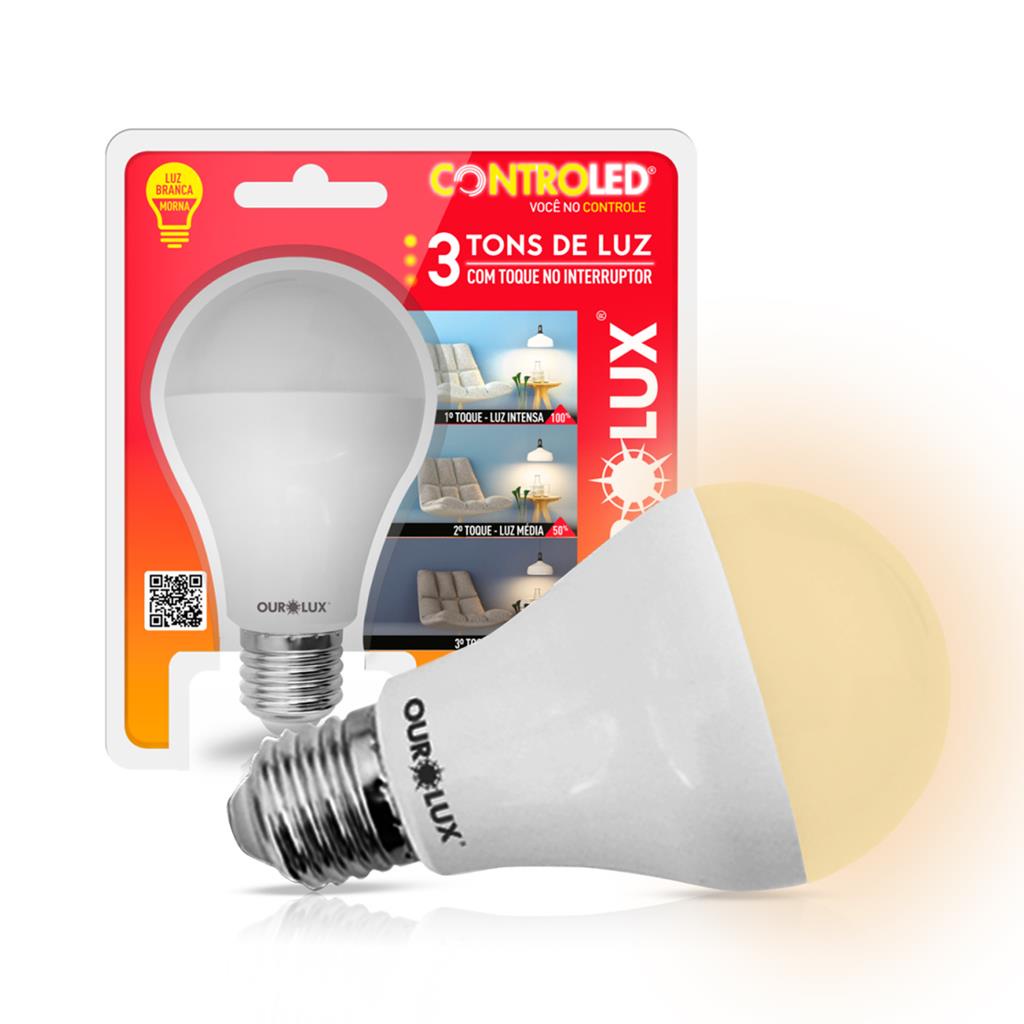 Lampada Led Inteligente 3 Tons Dimmer 9W Bivolt Bulbo E27 em Oferta na Shopee