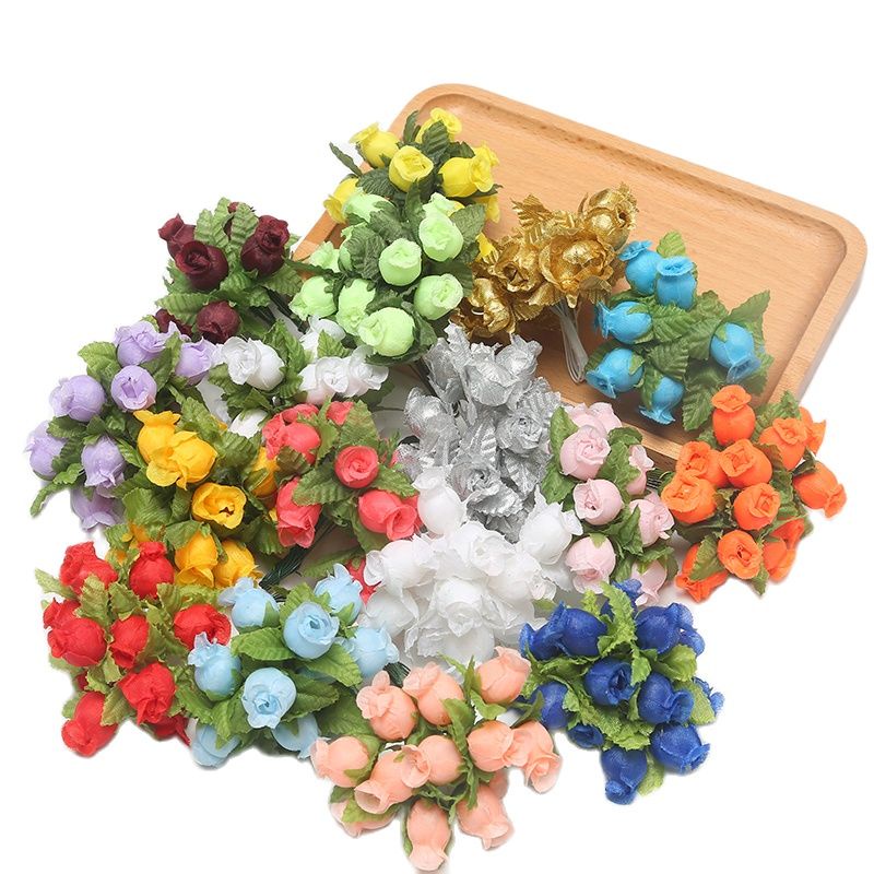 12PCs/Bouquet Minin Rose Artificial De Flores Falsas Para Decoração De Natal Festa Acessórios Jardim De Casamento em Oferta na Shopee