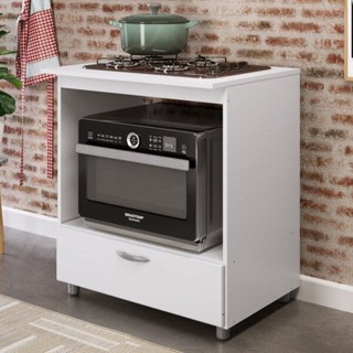 Balcão Forno e Cooktop 4 Bocas com 1 Gaveta Completa Móveis