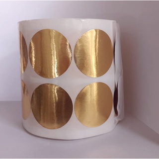 Etiqueta adesiva dourada lisa, 4 x 4 cm - chancela - 500 unidades em Oferta na Shopee