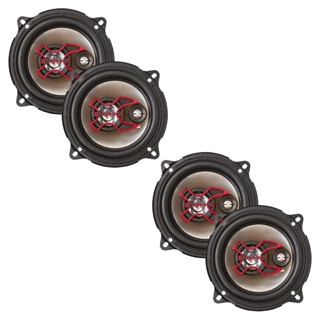 Kit 04 Alto Falante Triaxial Bravox 5 polegadas B3x50x 50w Rms Resistente Com Bobina Em Corpo De Alumínio