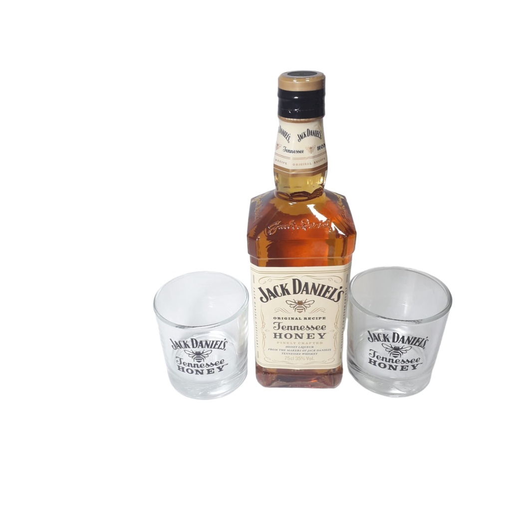 Kit Whisky Jack Daniels Mel Honey 750ml + 2 Copos Shopee Brasil