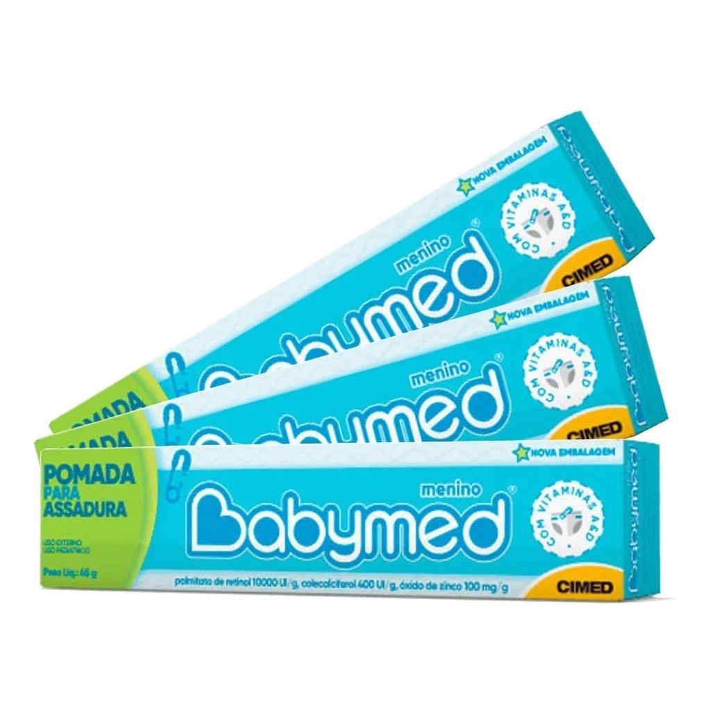 3 Uni Babymed Menino 45g Pomada Prevenção De Assaduras