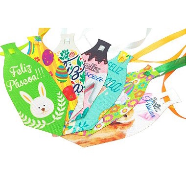 Kit 10 Gravatas Sublimadas Páscoa Pet Cachorro Lacinho