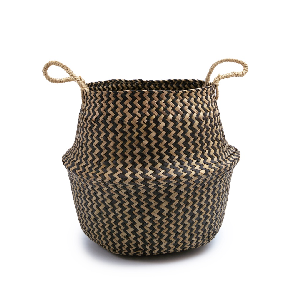 Cesto de seagrass marrom com alças - Oikos - Home & Living