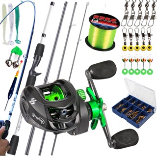 vara de pesca para carretilha Sougayilang 4 Seções 1.98m Linha Combos 7.2 : 1 Alta Velocidade Max Drag 10kg