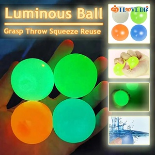 Bolas Adesivas De Descompressão Luminosas/Novidade De Apertar De Alívio De Estresse/Jogos De Sucção Infantil em Oferta na Shopee