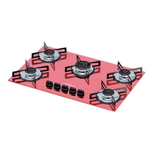 Fogão Cooktop Gás Chamalux 5 Bocas Ultra Chama Rosa 110v/220v Trempe de chapa em Oferta na Shopee