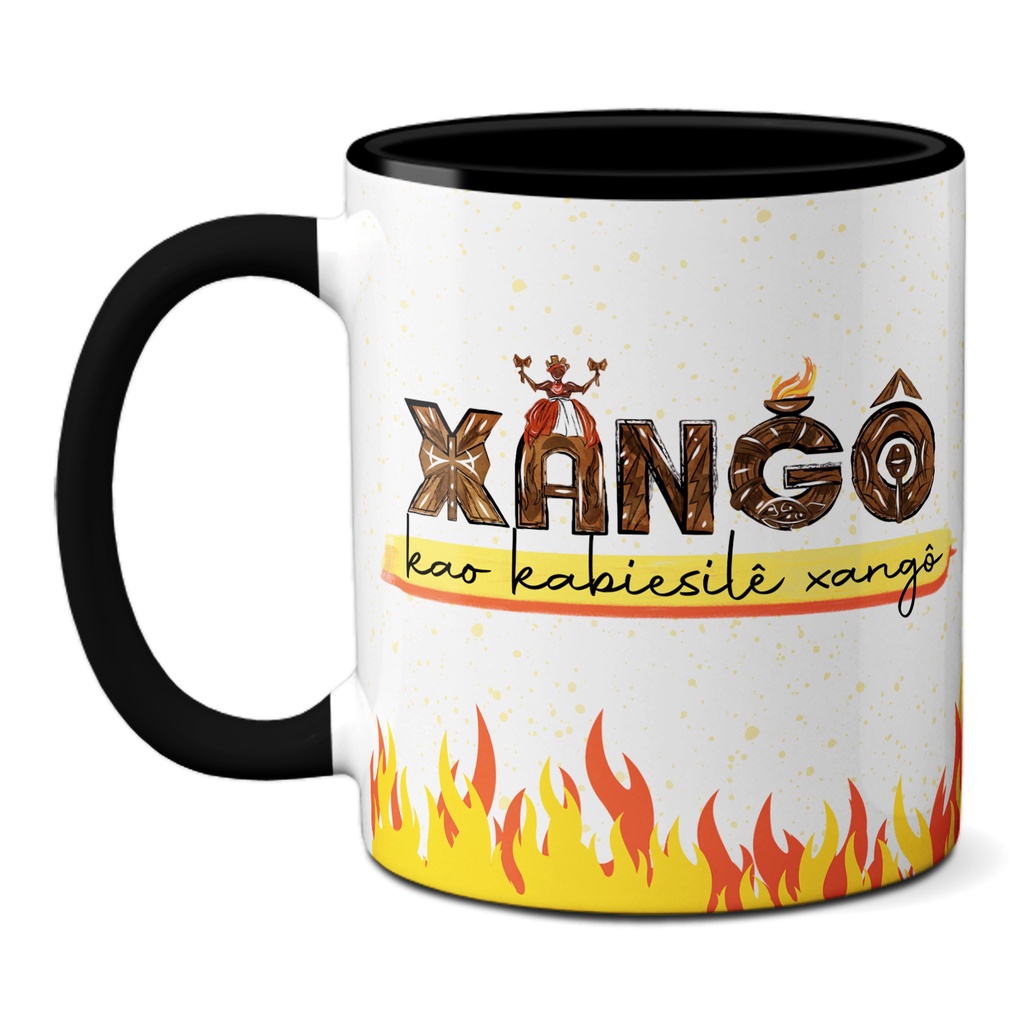 Xícara Cultura Afro Orixá Xangô Kao Kabecile Xangô Alafin Oyó