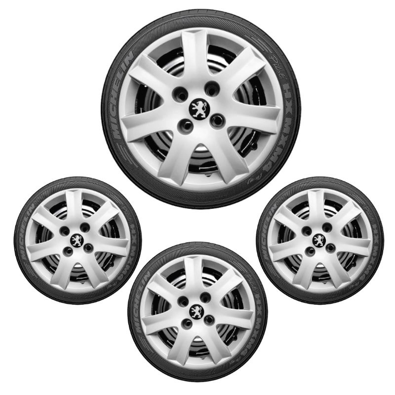 Jogo 4 calotas aro 14 Peugeot 206 207 307 Hoggar Partner