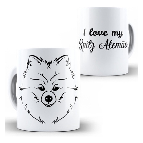 Xícara I Love My Spitz Alemão Cachorro Pets Presente