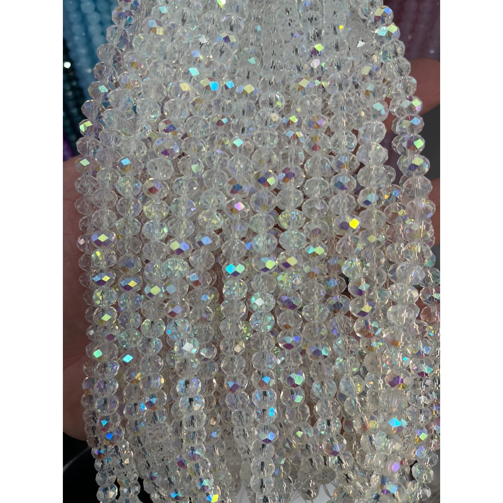 Fio Cristal transparente Furta Cor 8mm Multifacetado Top