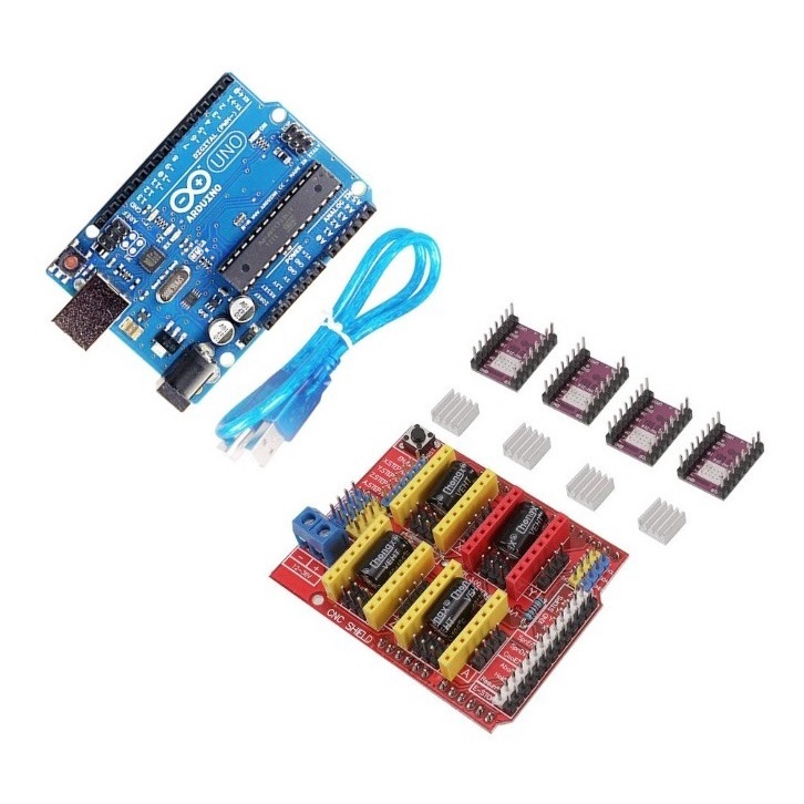Kit Cnc Shield V3 4x Drives Drv8825 + Arduino Rev3 Frete Gr