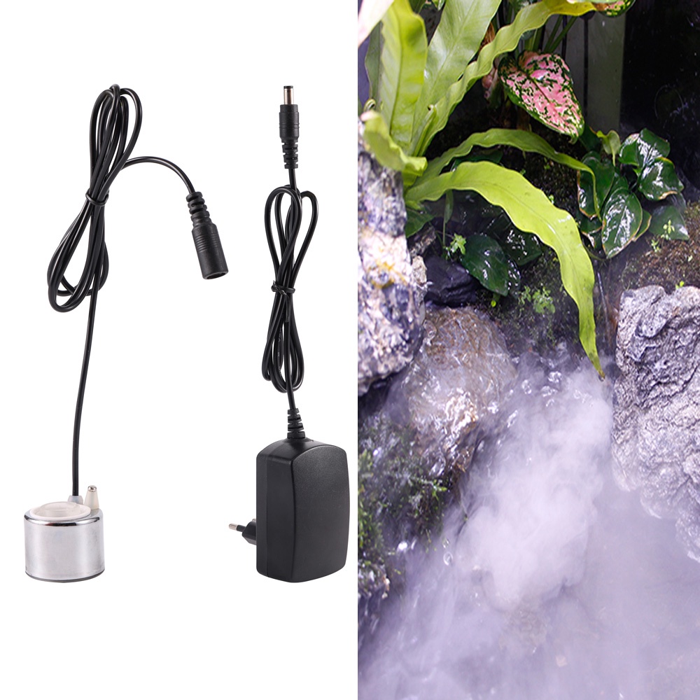 DC 24V/1A Mini Aquário Tanque De Peixes Umidificador Ultrassônico Paisagismo Nebulizador Fonte De Água Lagoa Atomizador em Oferta na Shopee