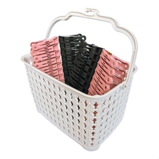 Kit Cesto Com Alça Para Prendedor E 24 prendedores de roupa em Oferta na Shopee