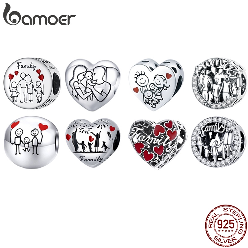 Bamoer Silver Série Família 925 Estilos Múltiplos Disponíveis Pulseira E Colar De Faça-Você-Mesmo SCC2494 em Oferta na Shopee