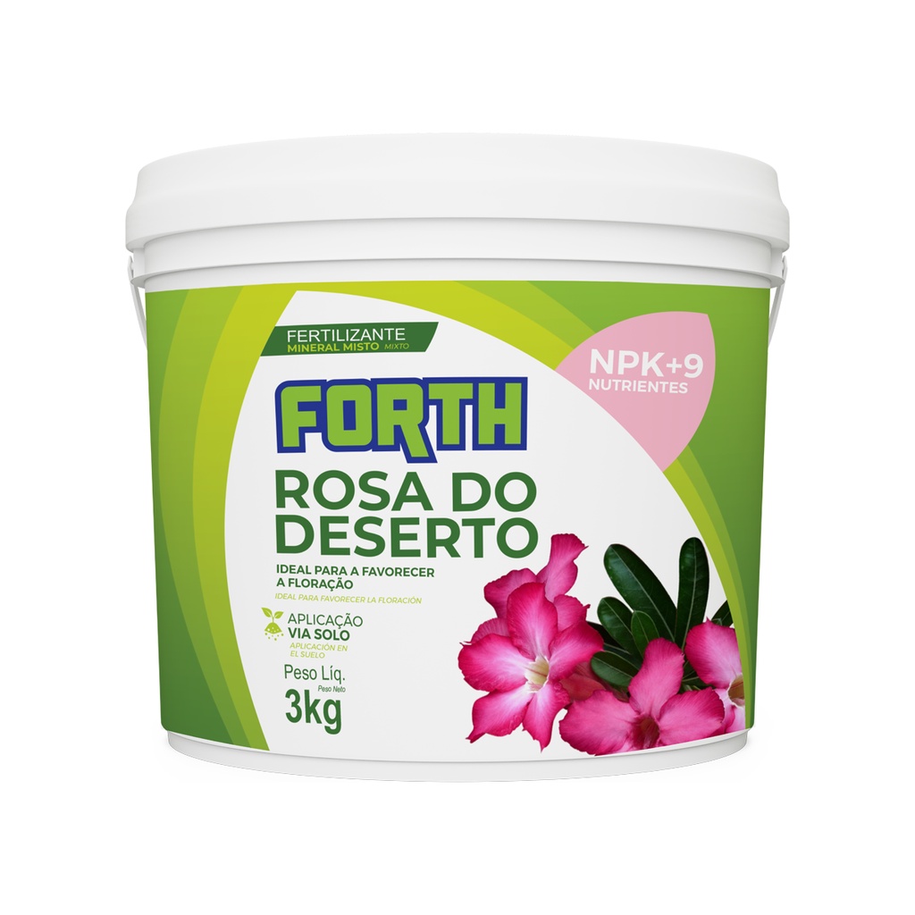 Adubo Fertilizante Forth Rosas do Deserto Balde 3kg em Oferta na Shopee
