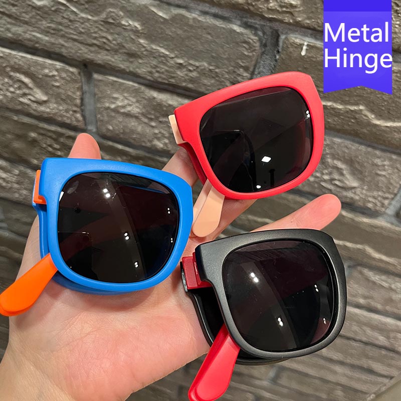 Óculos De Sol Infantis Dobráveis Coloridos Com Proteção UV Portáteis Para Meninos E Meninas