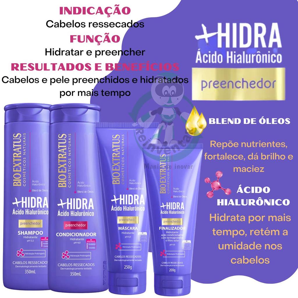 Kit +Hidra Bio Extratus Ácido Hialurônico Preenchedor 4 Produtos
