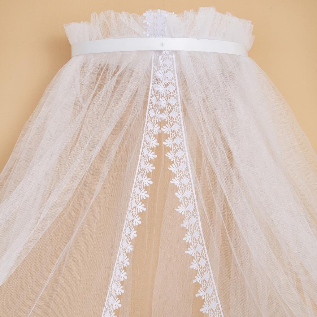 Mosquiteiro Com Dossel De Parede Branco Liso Quarto Unisex