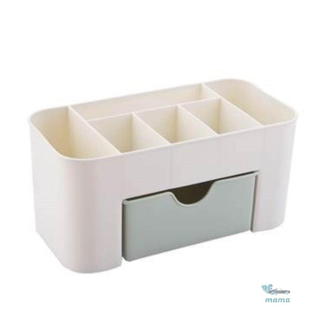 Caixa de cosméticos de mesa com gaveta pequena Caixa de armazenamento de cosméticos de mesa de plástico Caixa de armazenamento multifuncional para casa Caixa de armazenamento de joias