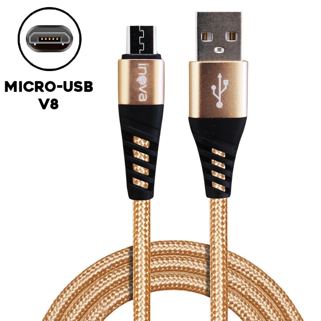 Cabo V8 Micro USB Carregador 2 Metros Dados Carregamento Rápido