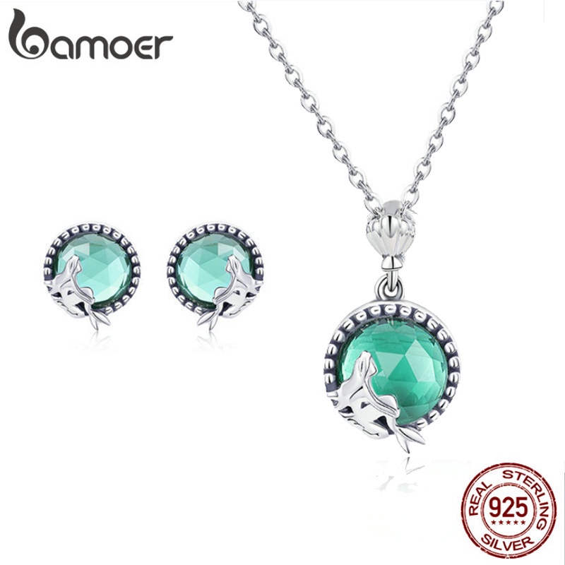 Bamoer 925 Brincos De Prata Esterlina Colar Estilo Sereia Verão Praia Joias Românticas Para Mulheres em Oferta na Shopee