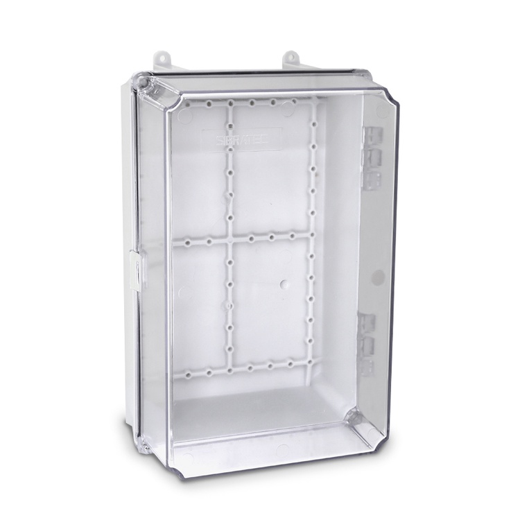 Caixa Plástica C28 18x14cm Tampa Transparente Com Fecho Para Quadro Elétrico
